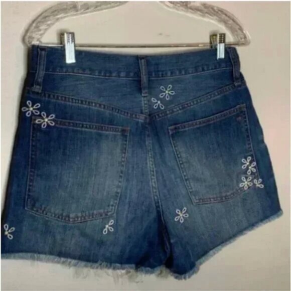 Madewell The Perfect Jean Short: Daisy Embroidered Edition High Waisted Size 28 - Picture 5 of 7